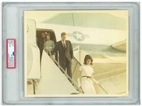 Original 10 x 8 Photo of John and Jackie Kennedy Taken by Cecil W. Stoughton the Day Before the Assassination -- Encapsulated & Authenticated by PSA as Type I Photograph